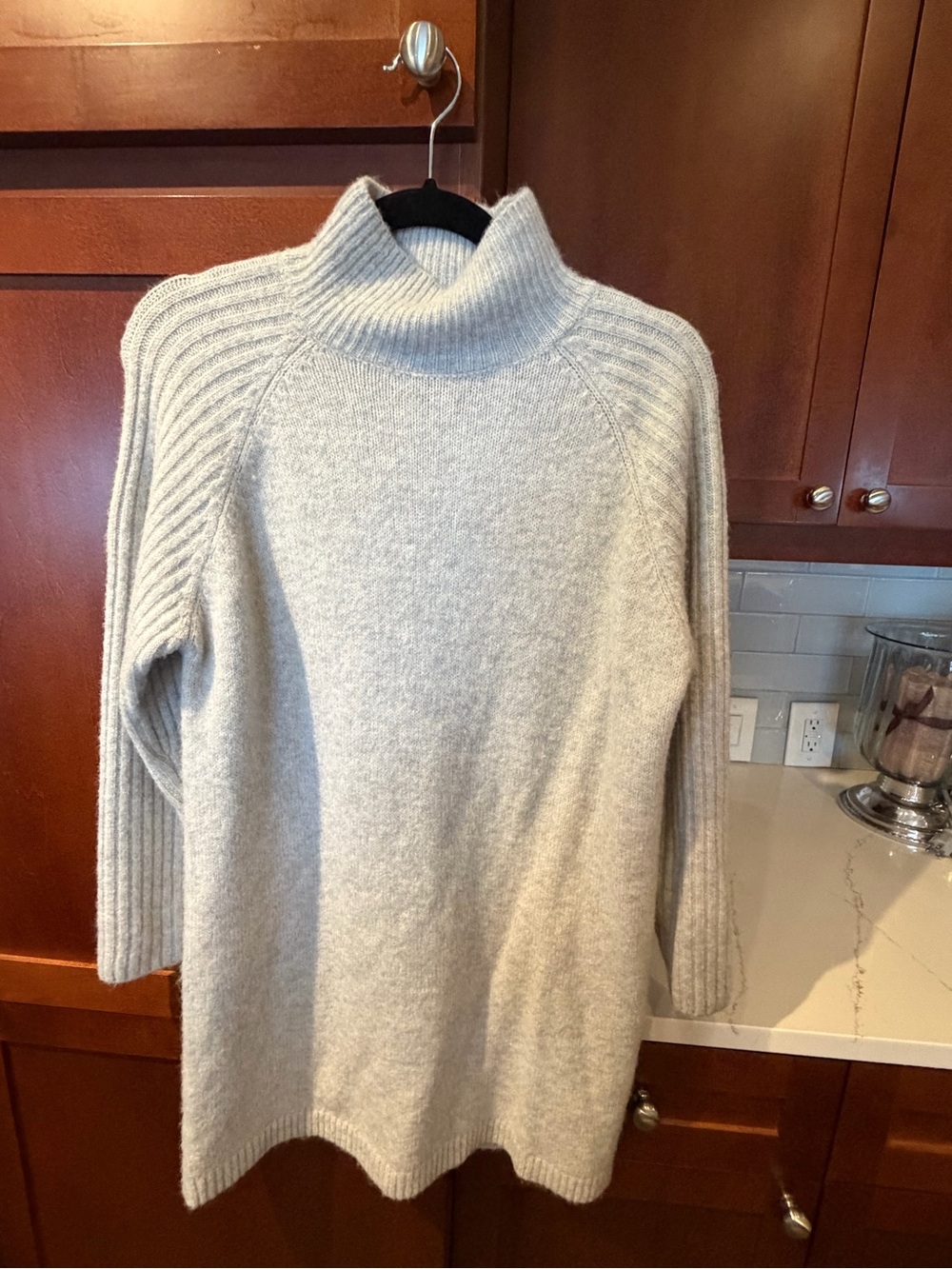 Zara Cream Turtleneck Sweater Dress